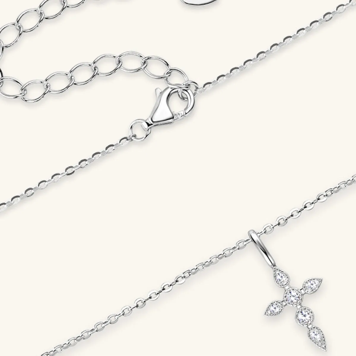 925 Sterling Silver Jewelry 925 Sterling Silver Moissanite Cross Pendant Necklace