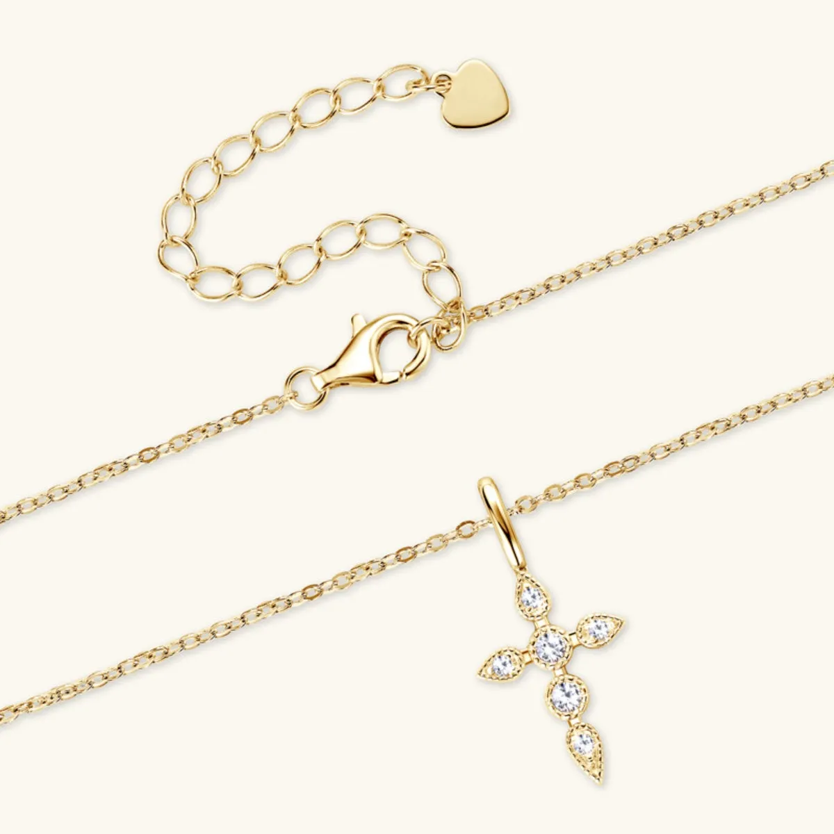 925 Sterling Silver Jewelry 925 Sterling Silver Moissanite Cross Pendant Necklace