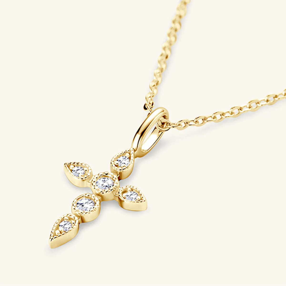925 Sterling Silver Jewelry 925 Sterling Silver Moissanite Cross Pendant Necklace