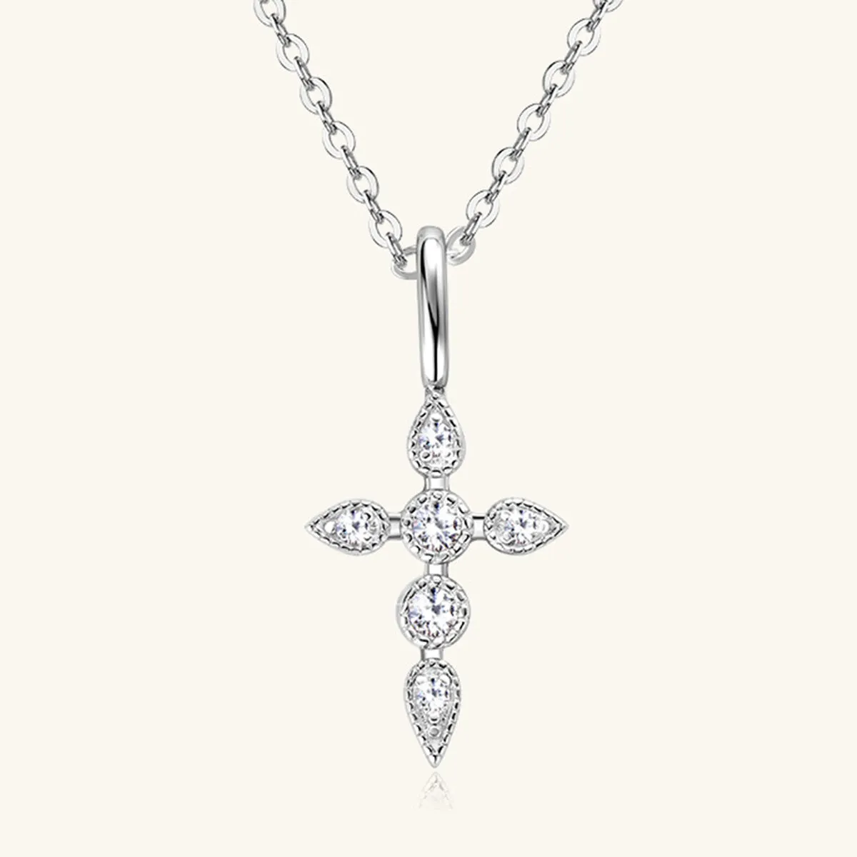 925 Sterling Silver Jewelry 925 Sterling Silver Moissanite Cross Pendant Necklace