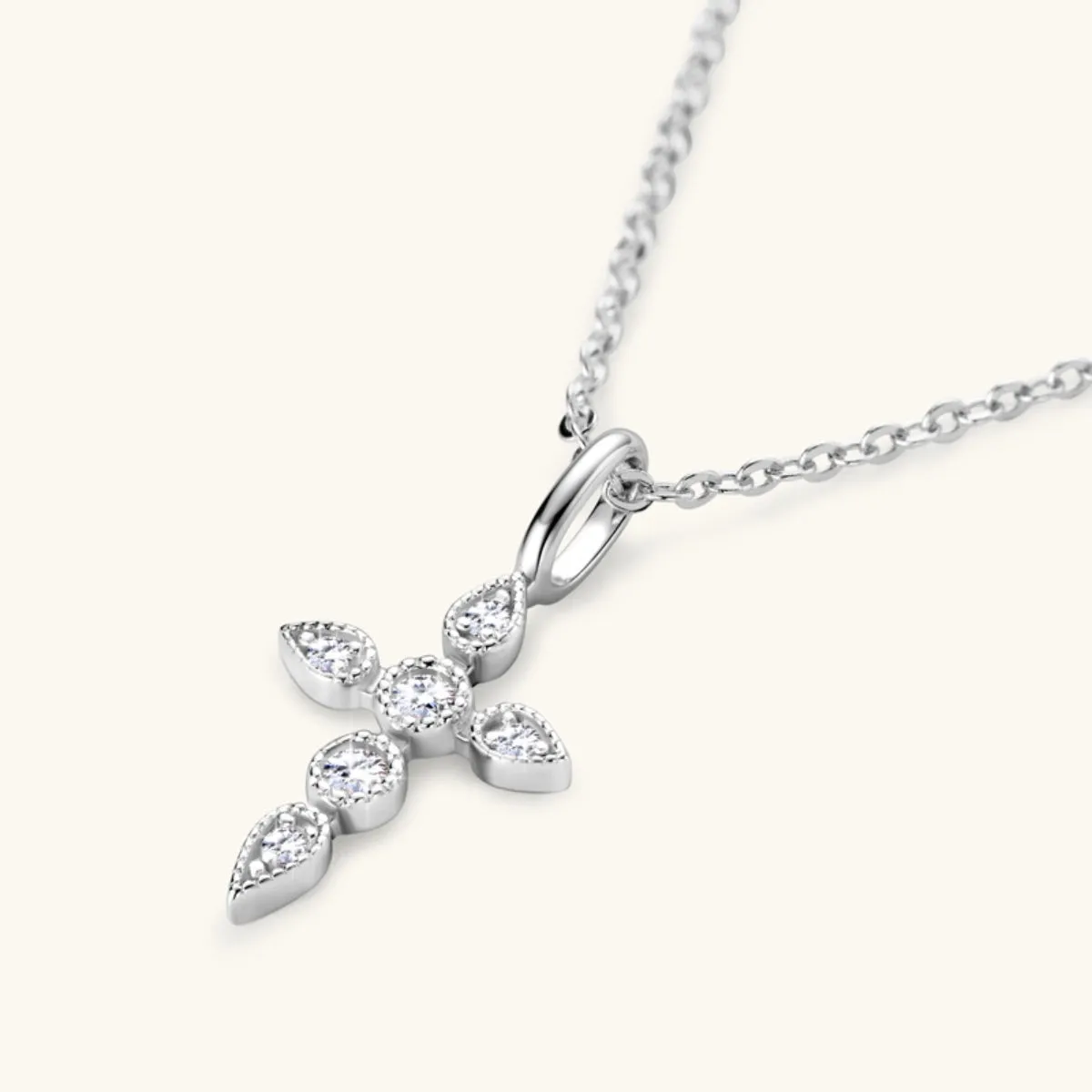 925 Sterling Silver Jewelry 925 Sterling Silver Moissanite Cross Pendant Necklace