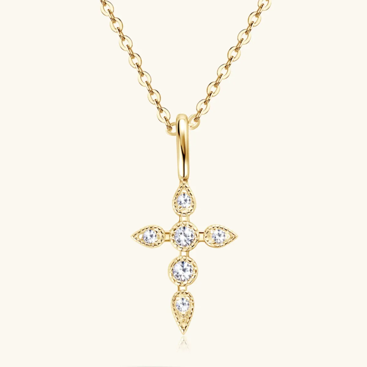 925 Sterling Silver Jewelry 925 Sterling Silver Moissanite Cross Pendant Necklace