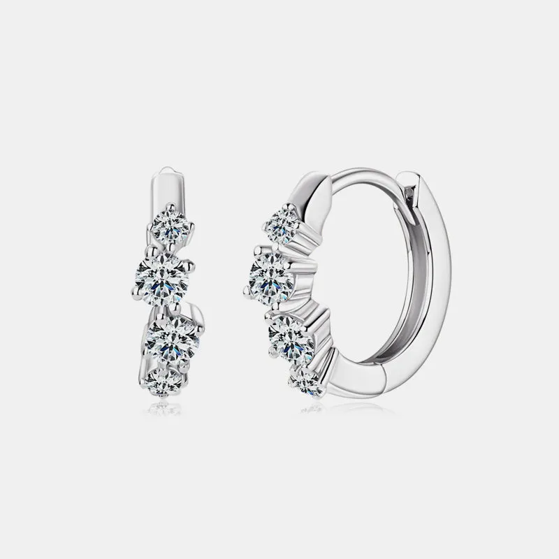 925 Sterling Silver Jewelry 925 Sterling Silver Moissanite Huggie Earrings