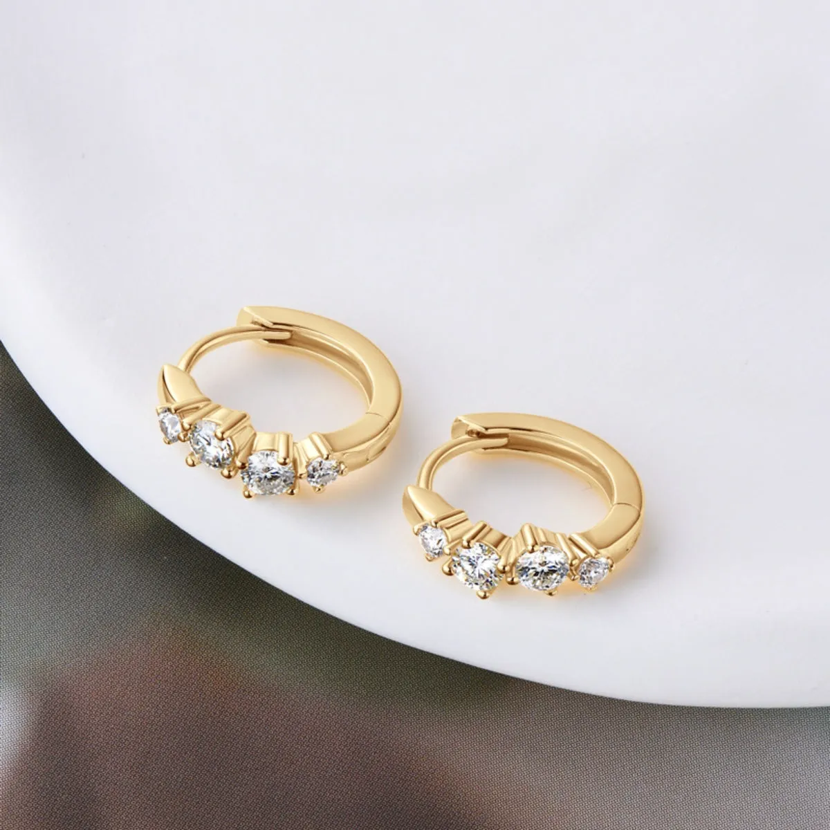 925 Sterling Silver Jewelry 925 Sterling Silver Moissanite Huggie Earrings