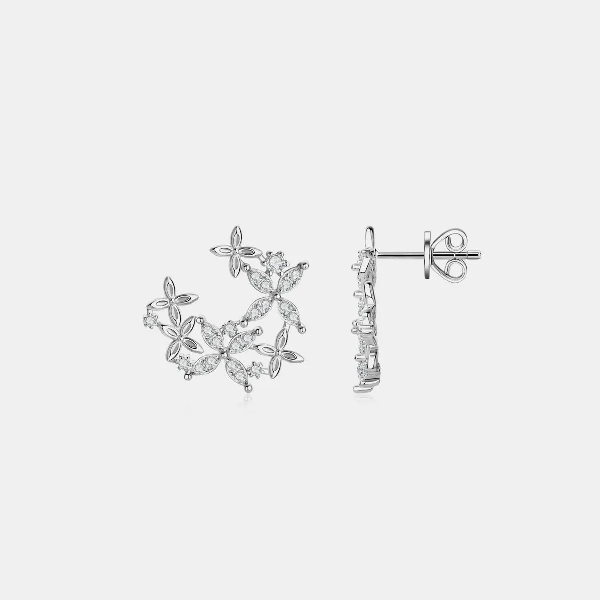 925 Sterling Silver Jewelry 925 Sterling Silver Moissanite Lucky Clover Earrings