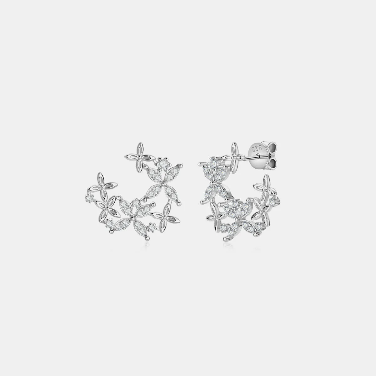 925 Sterling Silver Jewelry 925 Sterling Silver Moissanite Lucky Clover Earrings