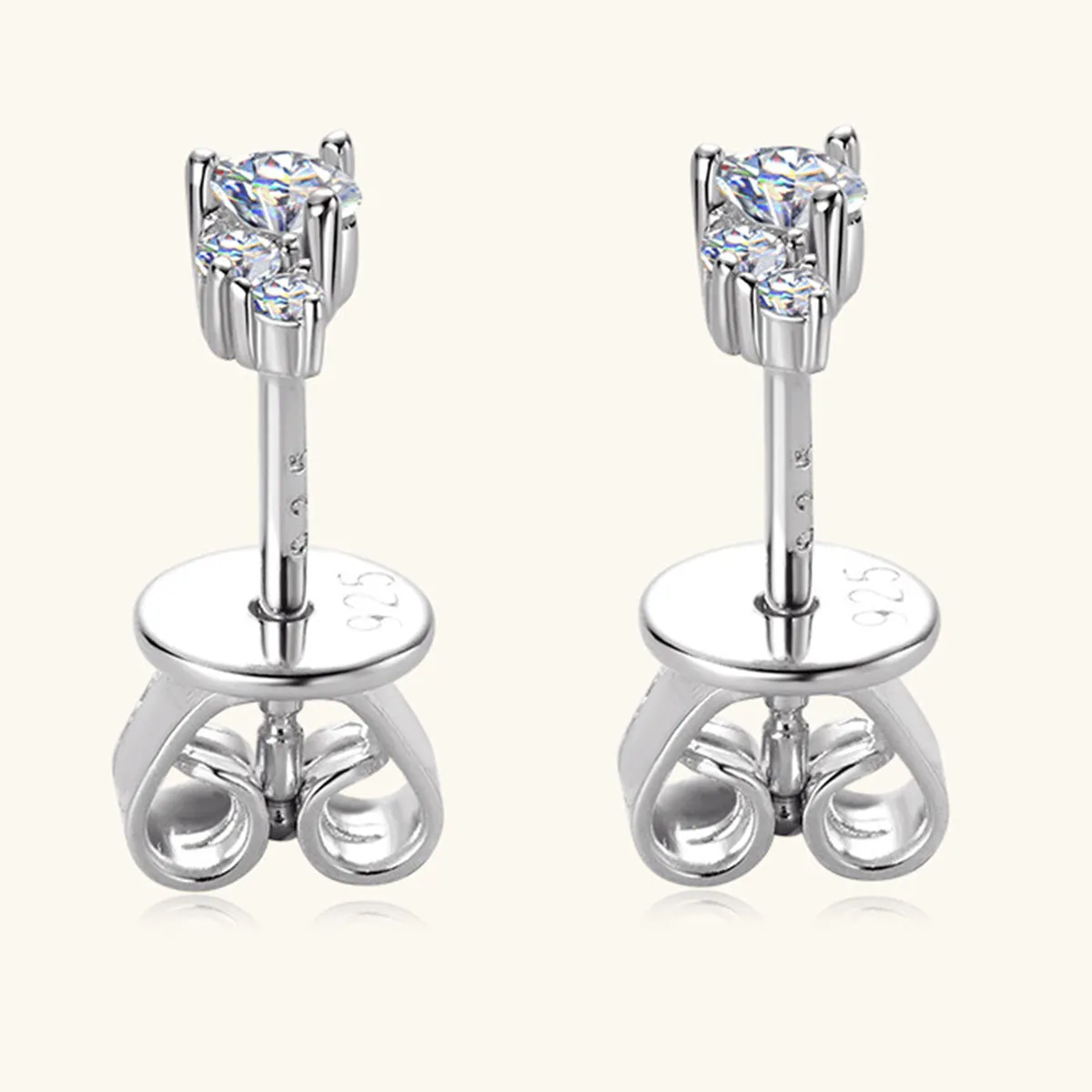 925 Sterling Silver Jewelry 925 Sterling Silver Moissanite Stud Earrings