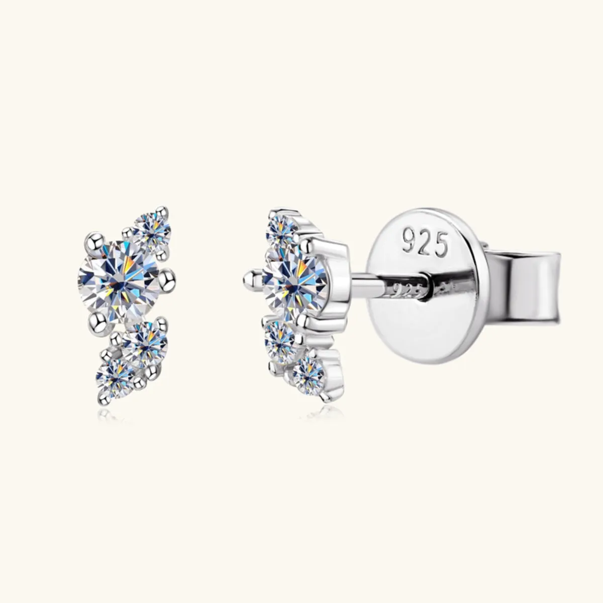 925 Sterling Silver Jewelry 925 Sterling Silver Moissanite Stud Earrings