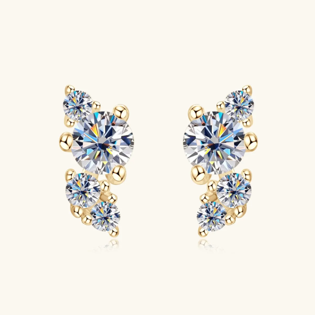 925 Sterling Silver Jewelry 925 Sterling Silver Moissanite Stud Earrings