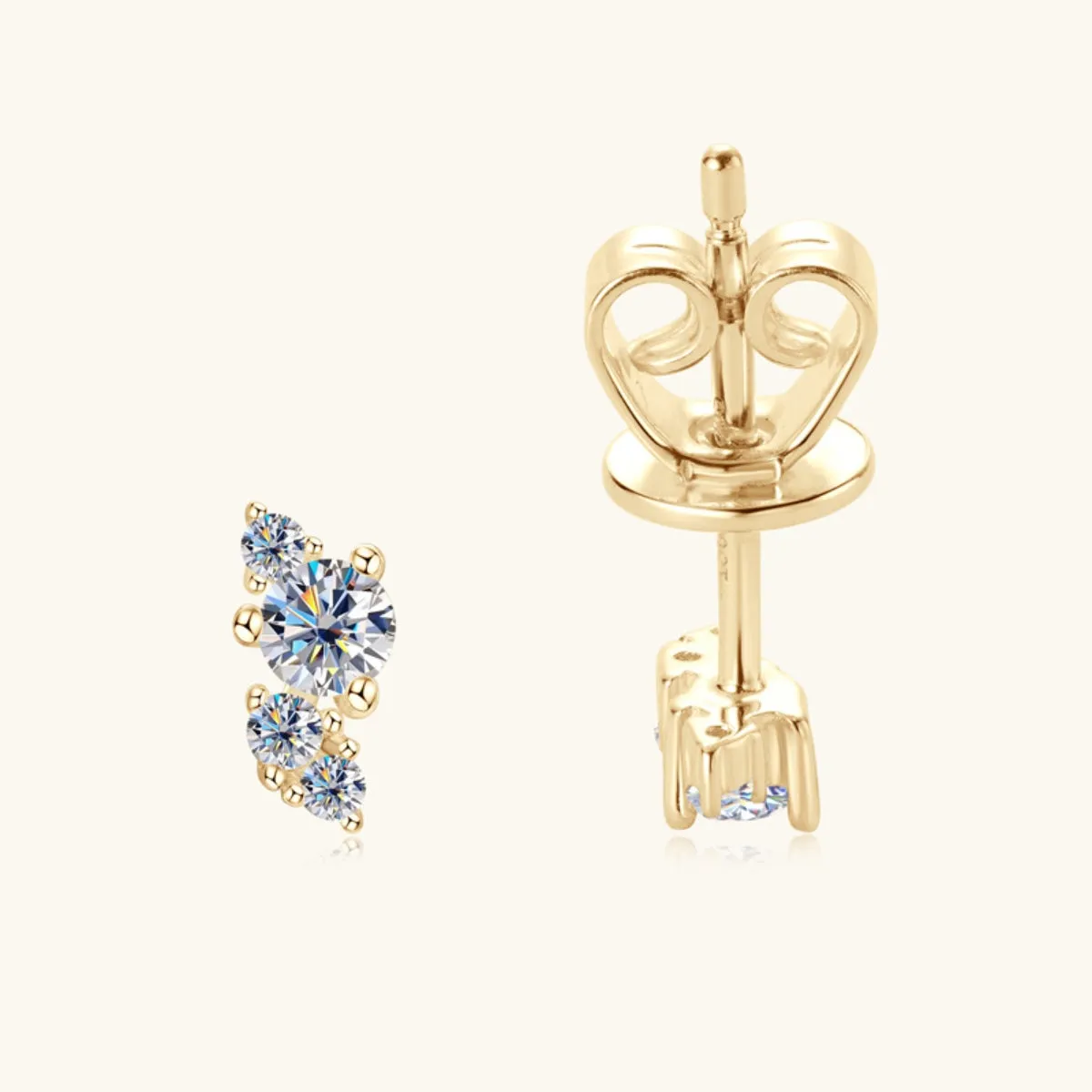 925 Sterling Silver Jewelry 925 Sterling Silver Moissanite Stud Earrings