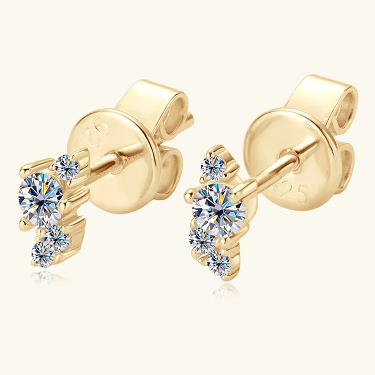 925 Sterling Silver Jewelry 925 Sterling Silver Moissanite Stud Earrings
