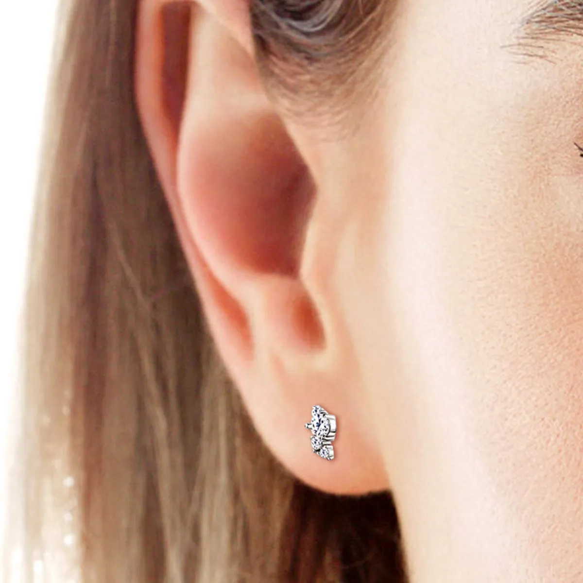 925 Sterling Silver Jewelry 925 Sterling Silver Moissanite Stud Earrings