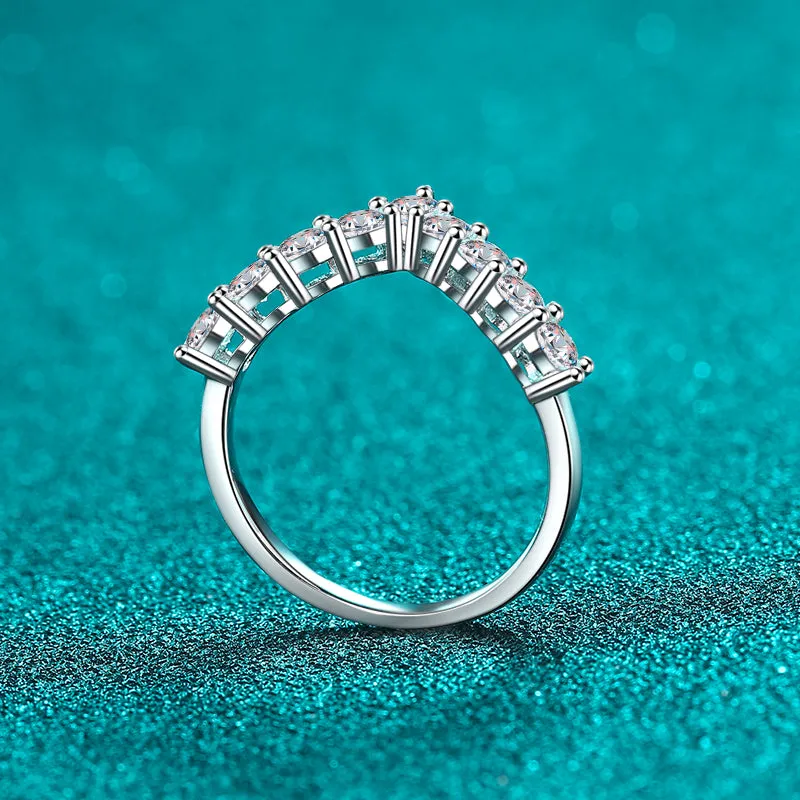 925 Sterling Silver Jewelry 925 Sterling Silver Moissanite V Shape Ring