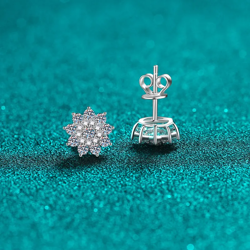 925 Sterling Silver Jewelry 925 Sterling Silver Moissanite Zircon Stud Earrings