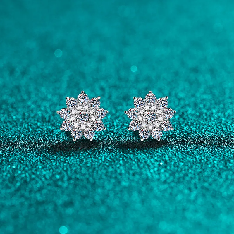925 Sterling Silver Jewelry 925 Sterling Silver Moissanite Zircon Stud Earrings