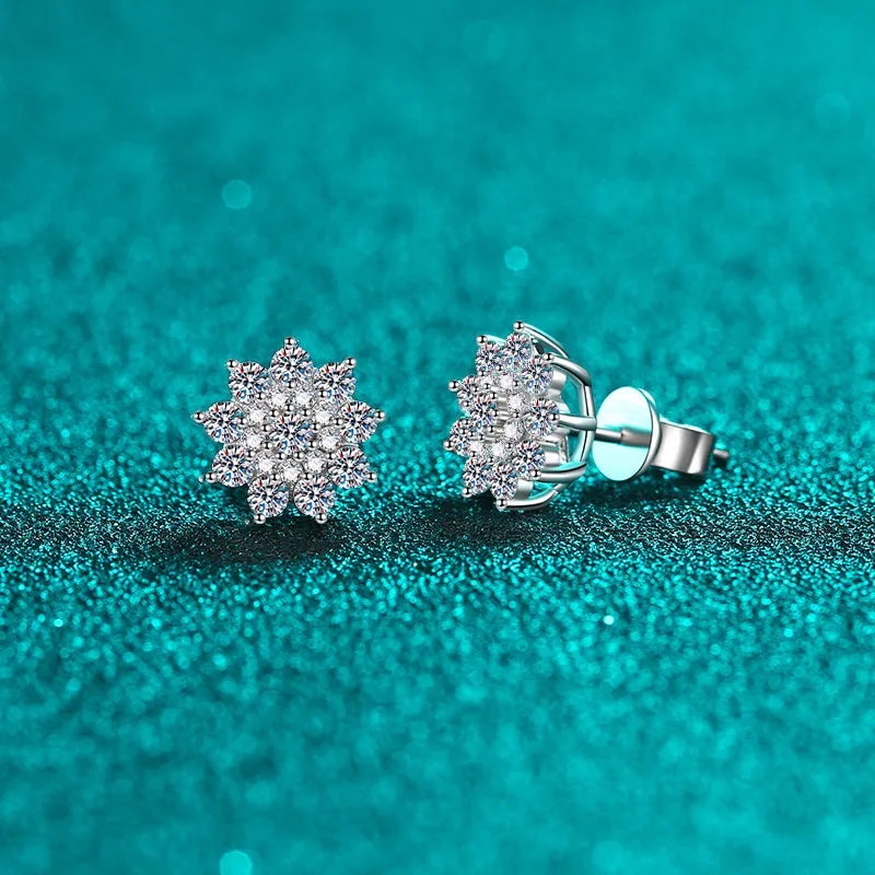 925 Sterling Silver Jewelry 925 Sterling Silver Moissanite Zircon Stud Earrings