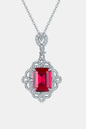 925 Sterling Silver Jewelry 925 Sterling Silver Ruby Pendant Necklace