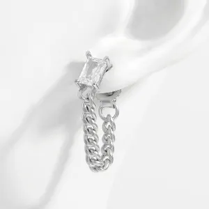 925 Sterling Silver Jewelry 925 Sterling Silver Zircon Chain Earrings