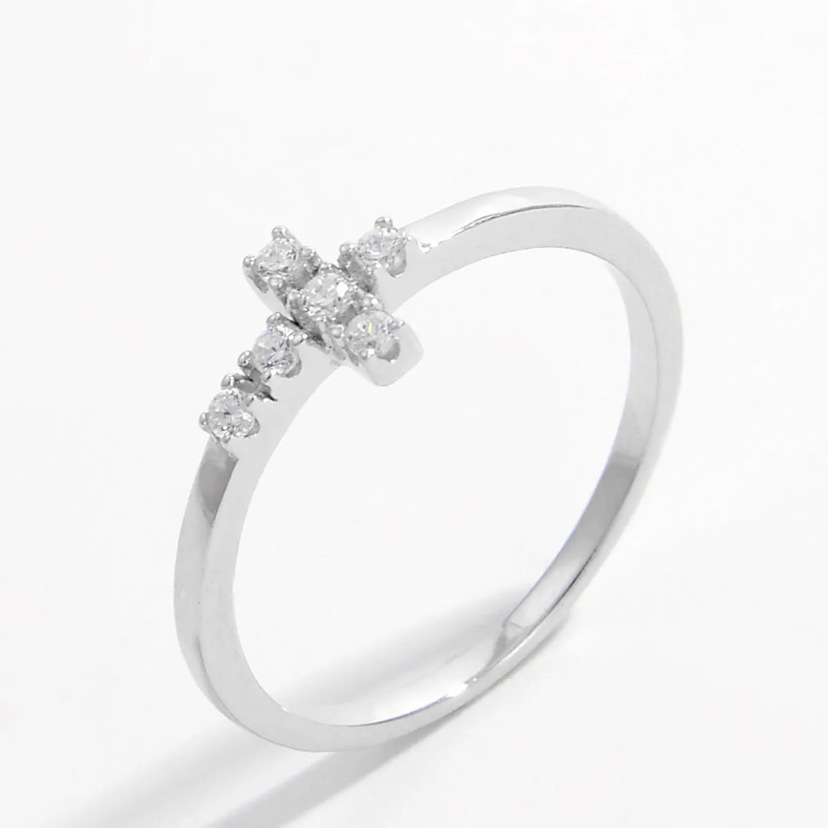 925 Sterling Silver Jewelry 925 Sterling Silver Zircon Cross Ring