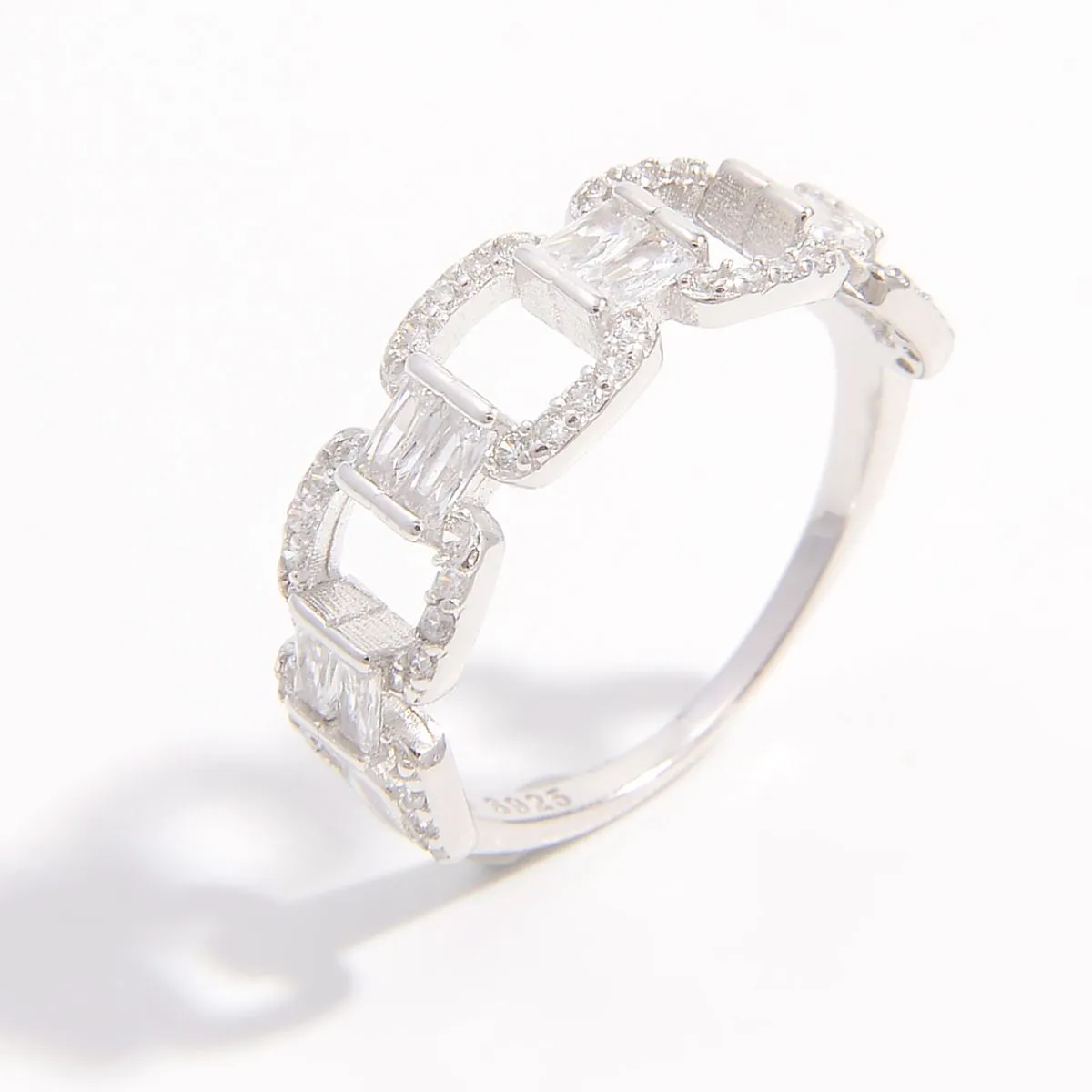 925 Sterling Silver Jewelry 925 Sterling Silver Zircon Cutout Ring