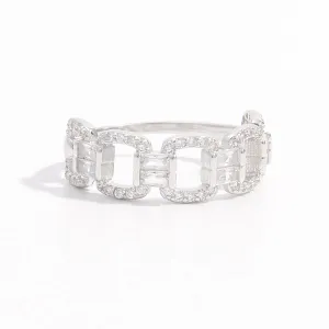 925 Sterling Silver Jewelry 925 Sterling Silver Zircon Cutout Ring