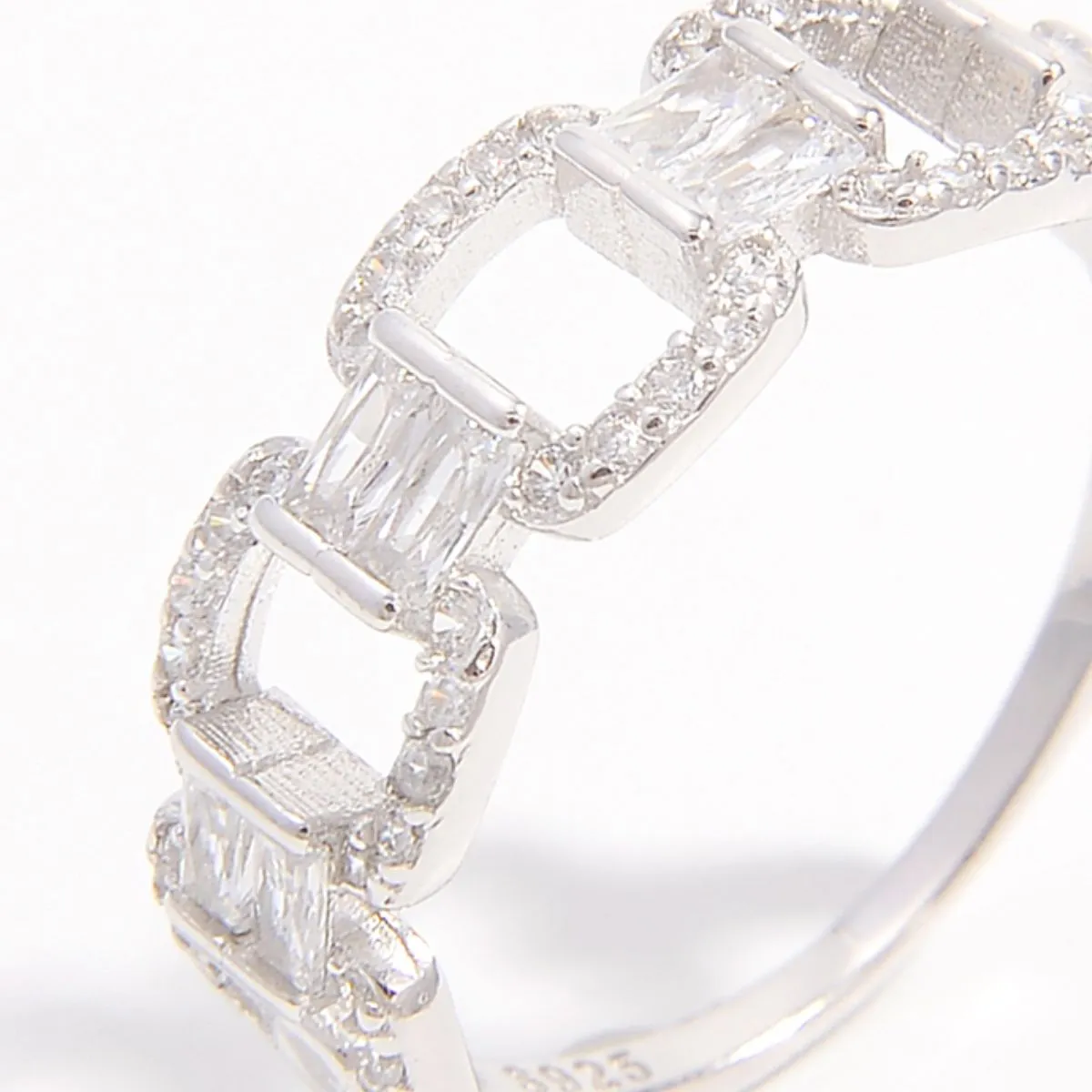 925 Sterling Silver Jewelry 925 Sterling Silver Zircon Cutout Ring