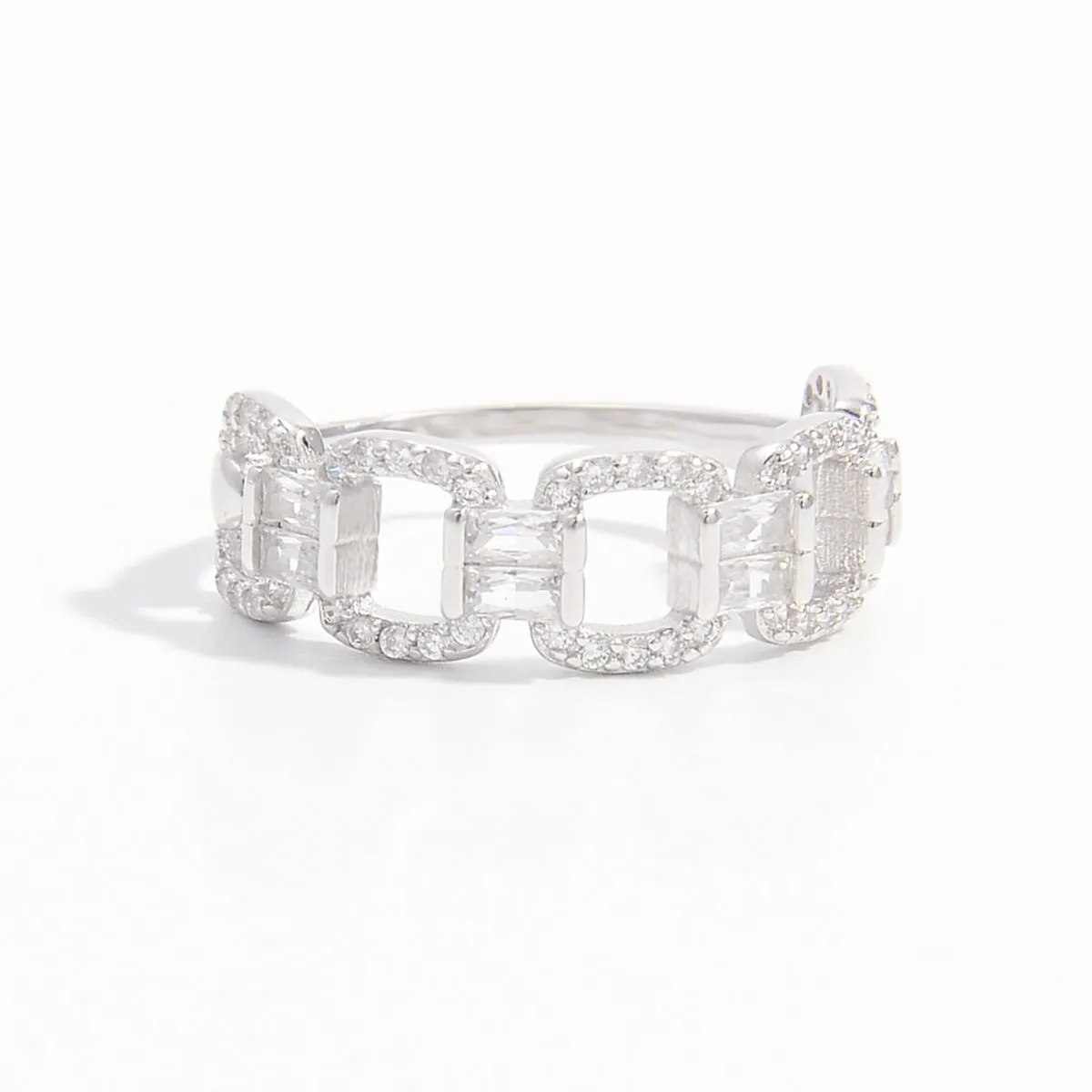 925 Sterling Silver Jewelry 925 Sterling Silver Zircon Cutout Ring