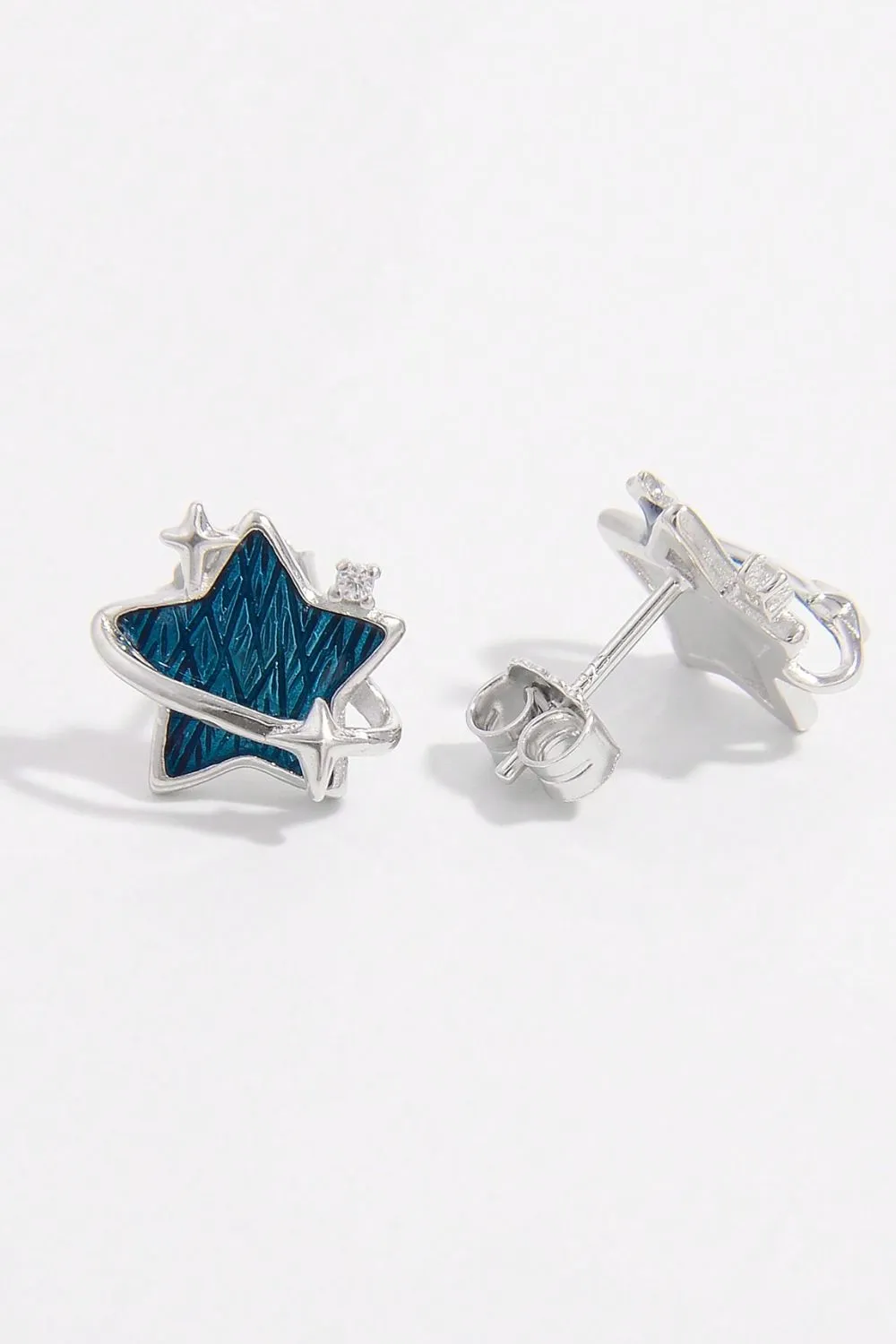 925 Sterling Silver Jewelry 925 Sterling Silver Zircon Star Earrings