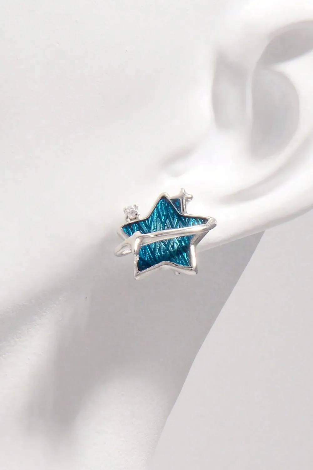 925 Sterling Silver Jewelry 925 Sterling Silver Zircon Star Earrings