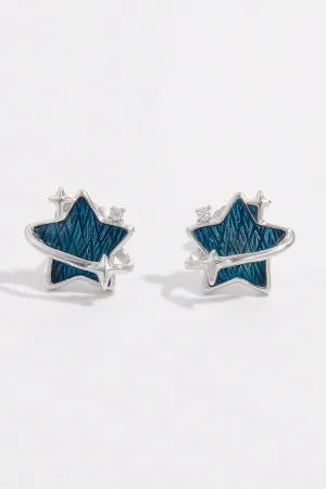 925 Sterling Silver Jewelry 925 Sterling Silver Zircon Star Earrings