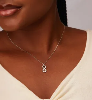 925 Sterling Silver Jewelry Amit Moissanite Infinity Necklace in 925 Sterling Silver