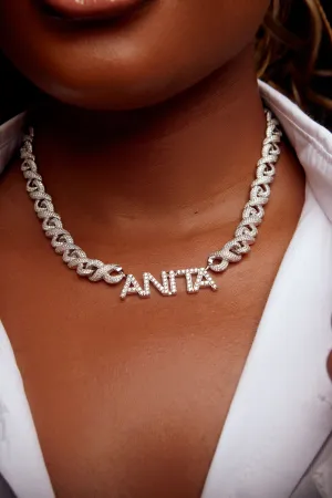 925 Sterling Silver Jewelry Anita Cuban Moissanite Necklace in 925 Sterling Silver