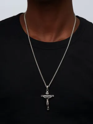 925 Sterling Silver Jewelry Asher Silver Cross Steel Necklace