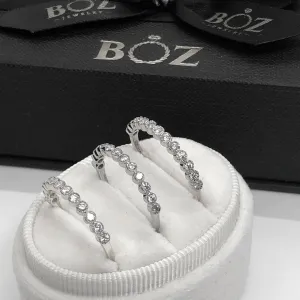925 Sterling Silver Jewelry Bezel Eternity CZ Band in 925 Sterling Silver