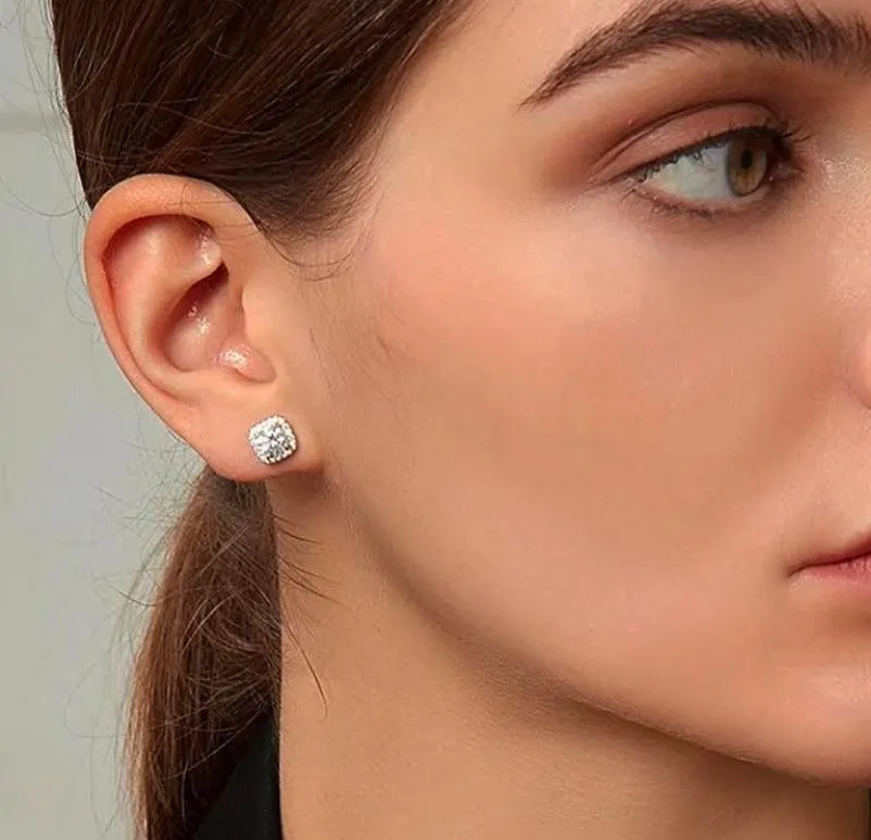 925 Sterling Silver Jewelry Bijou Moissanite Studs in 925 Sterling Silver