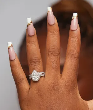 925 Sterling Silver Jewelry Bliss Pear Cut CZ Engagement Ring in 925 Sterling Silver