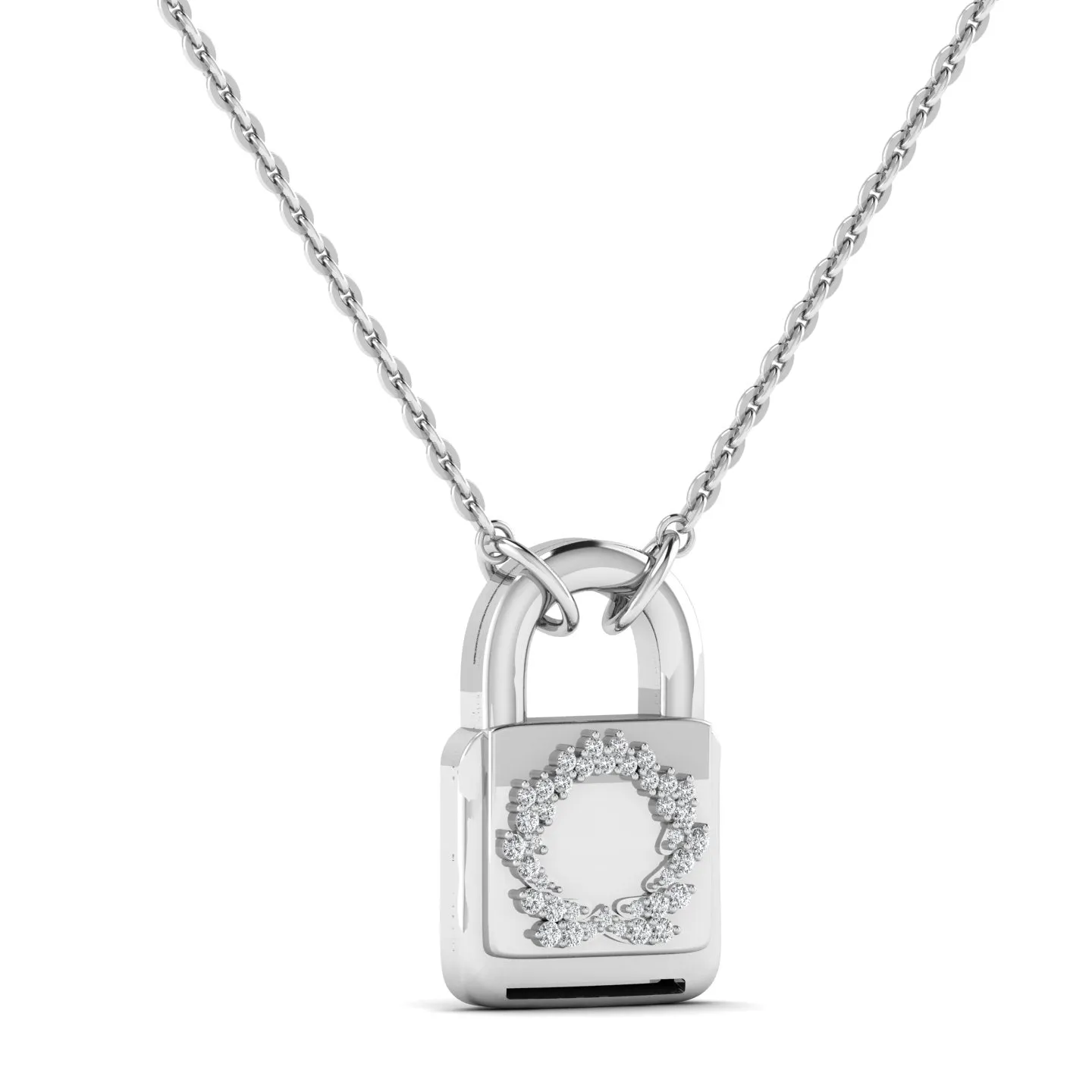 925 Sterling Silver Jewelry BOZ Locke Moissanite Necklace in 925 Sterling Silver