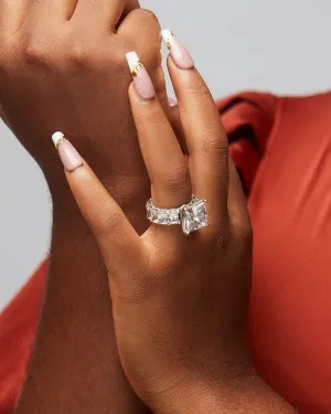 925 Sterling Silver Jewelry Calla CZ Engagement Ring in 925 Sterling Silver