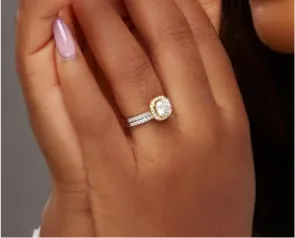 925 Sterling Silver Jewelry Classic Cushion Cut Two Tone Moissanite Bride Set in 925 Sterling Silver