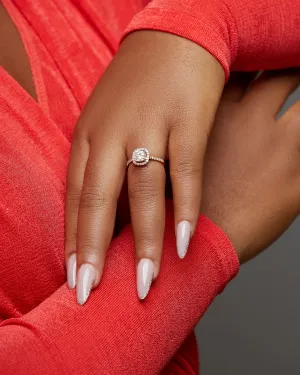 925 Sterling Silver Jewelry Classic Halo Cushion Cut CZ Engagement Ring in 925 Sterling Silver