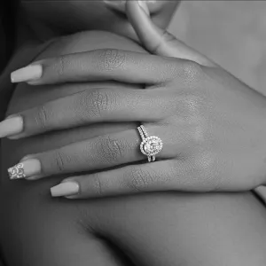 925 Sterling Silver Jewelry Classic Oval Cut CZ Bride Set in 925 Sterling Silver