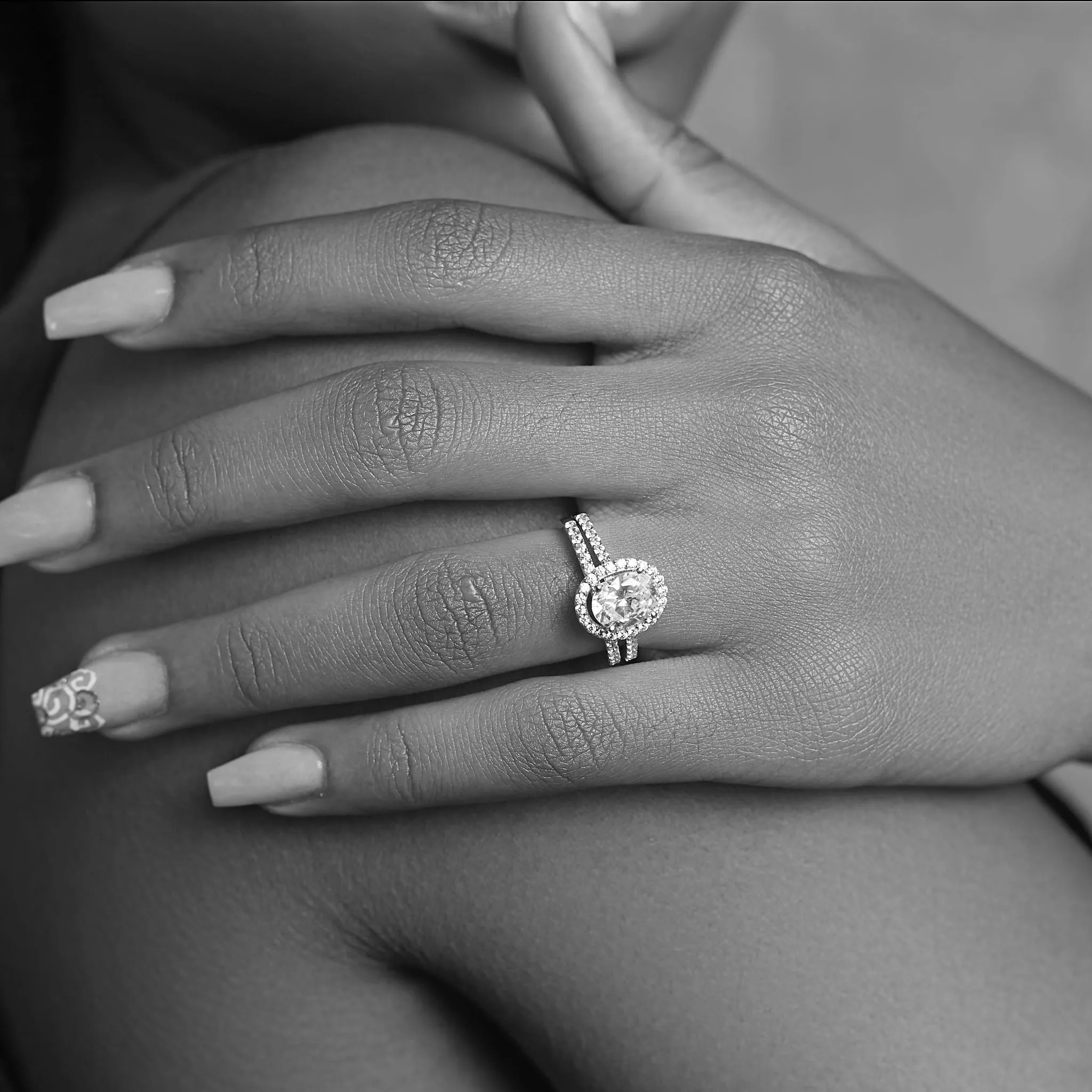 925 Sterling Silver Jewelry Classic Oval Cut CZ Bride Set in 925 Sterling Silver