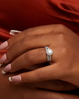 925 Sterling Silver Jewelry Classic Round CZ Sterling Silver Bride Set in 925 Sterling Silver
