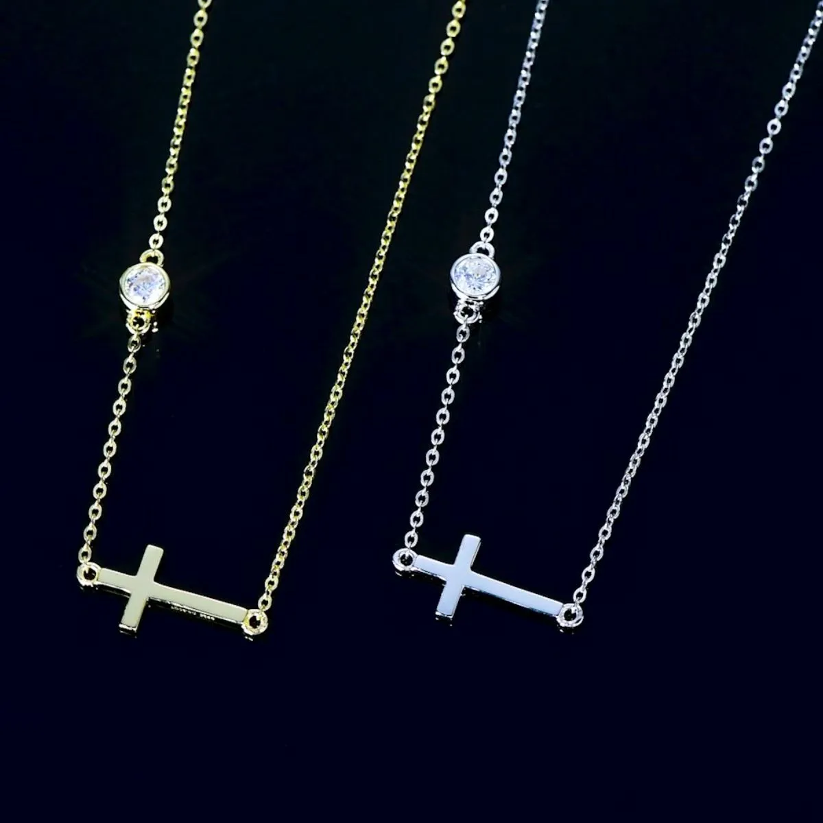 925 Sterling Silver Jewelry Cross 925 Sterling Silver Moissanite Necklace