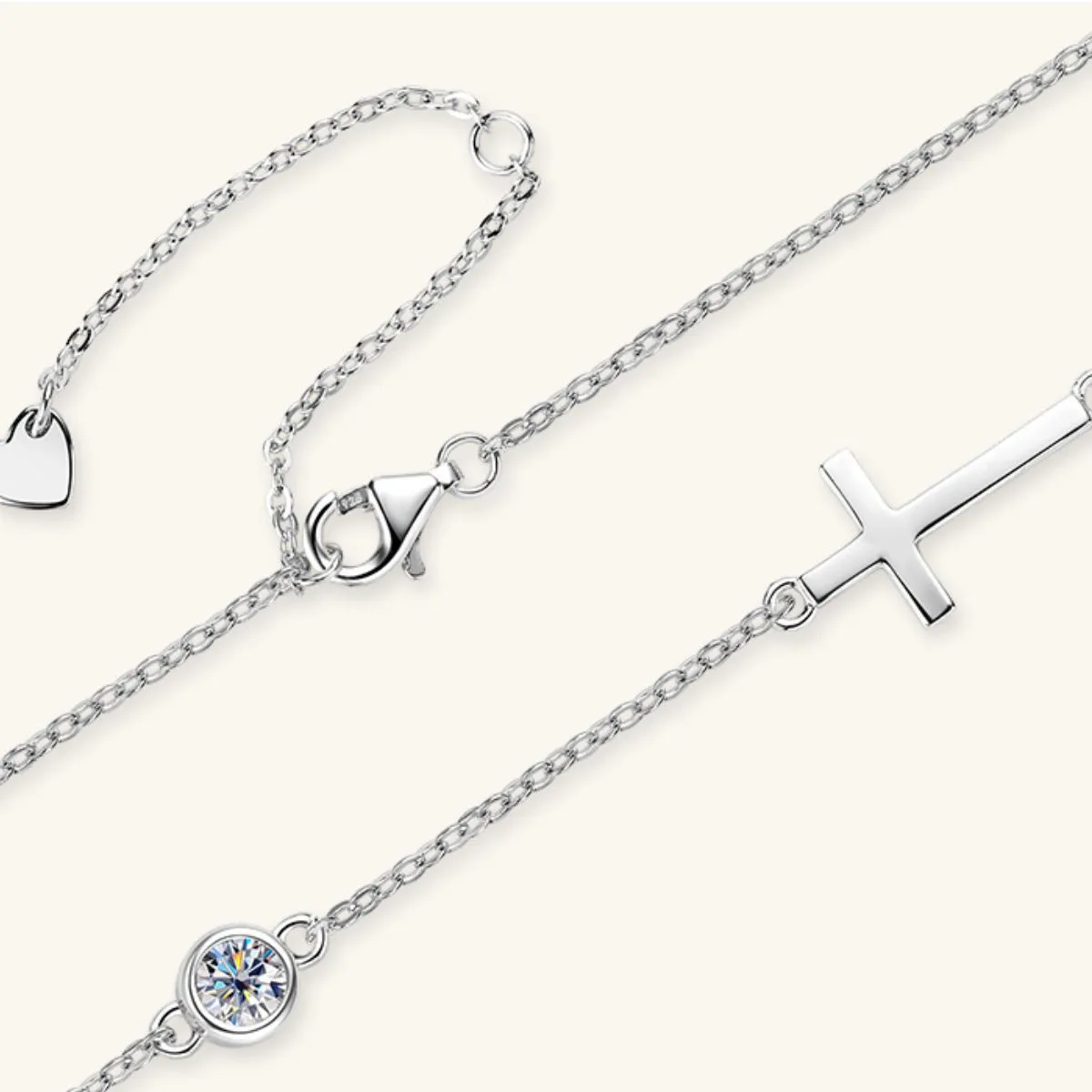 925 Sterling Silver Jewelry Cross 925 Sterling Silver Moissanite Necklace