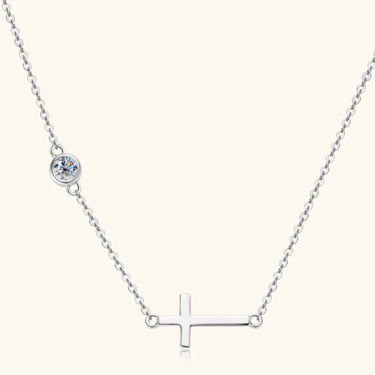 925 Sterling Silver Jewelry Cross 925 Sterling Silver Moissanite Necklace