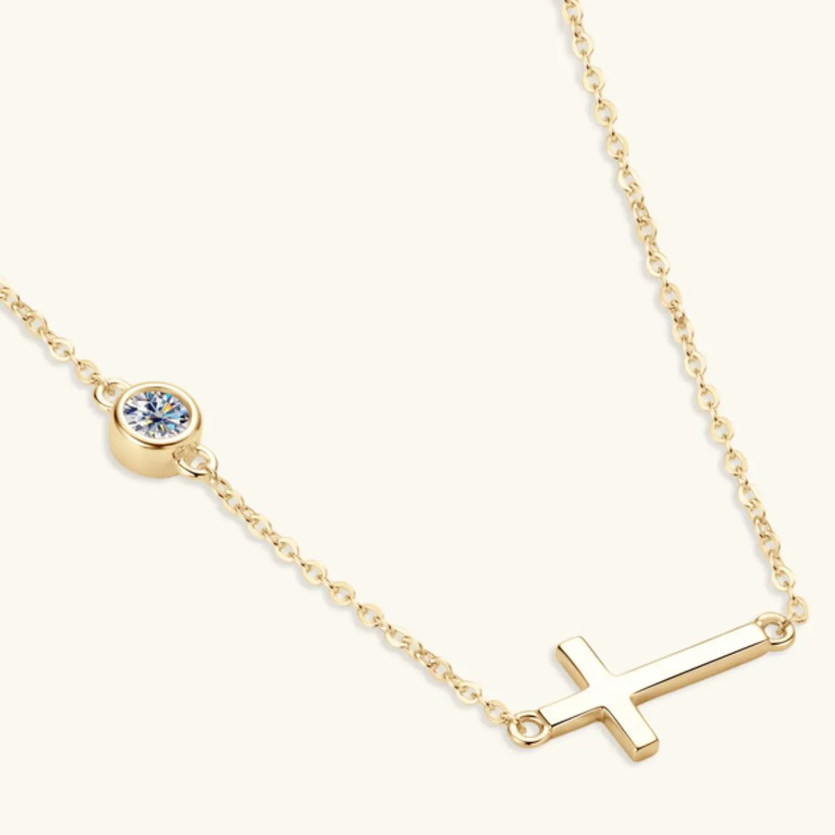 925 Sterling Silver Jewelry Cross 925 Sterling Silver Moissanite Necklace