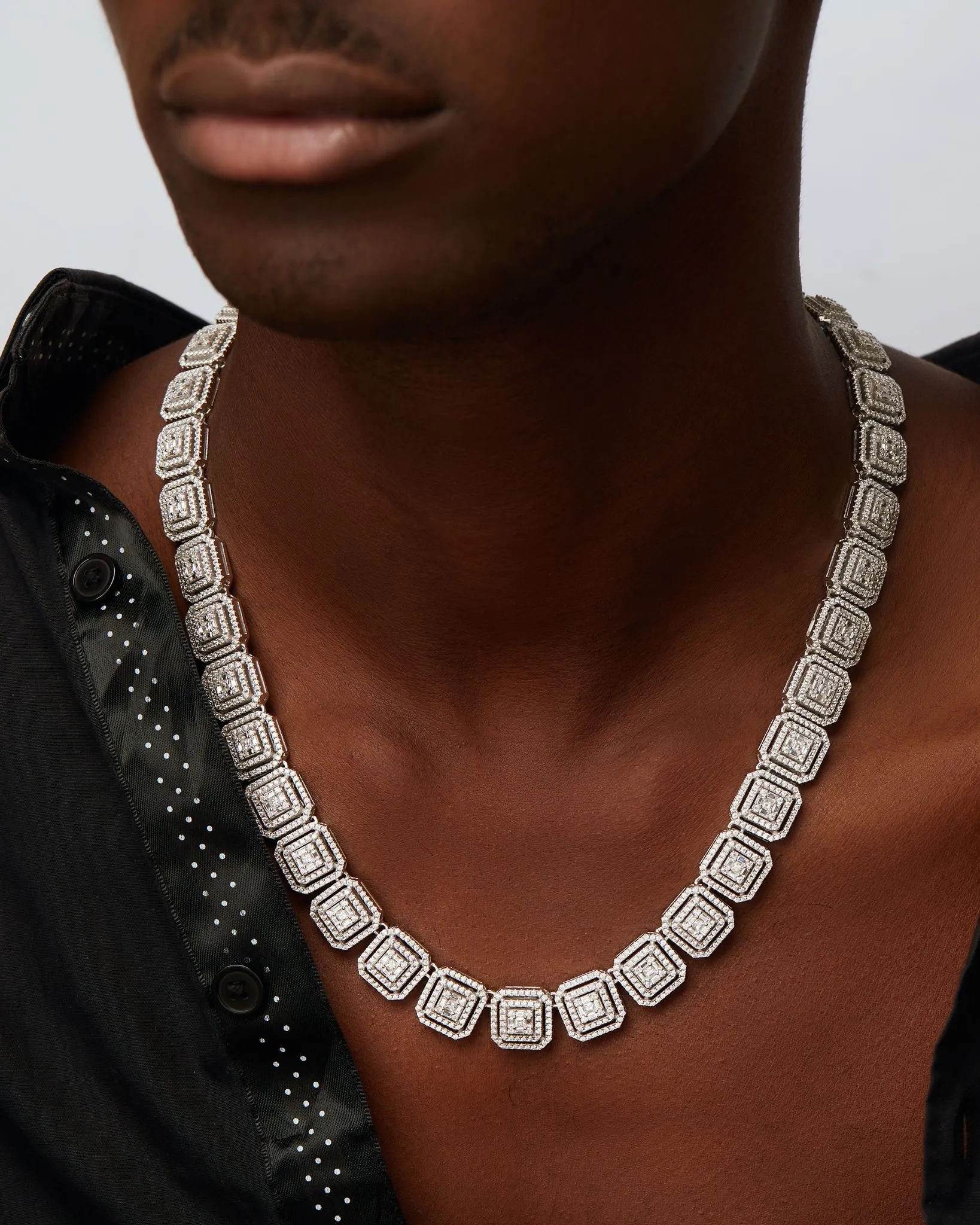 925 Sterling Silver Jewelry Edgar Moissanite Necklace