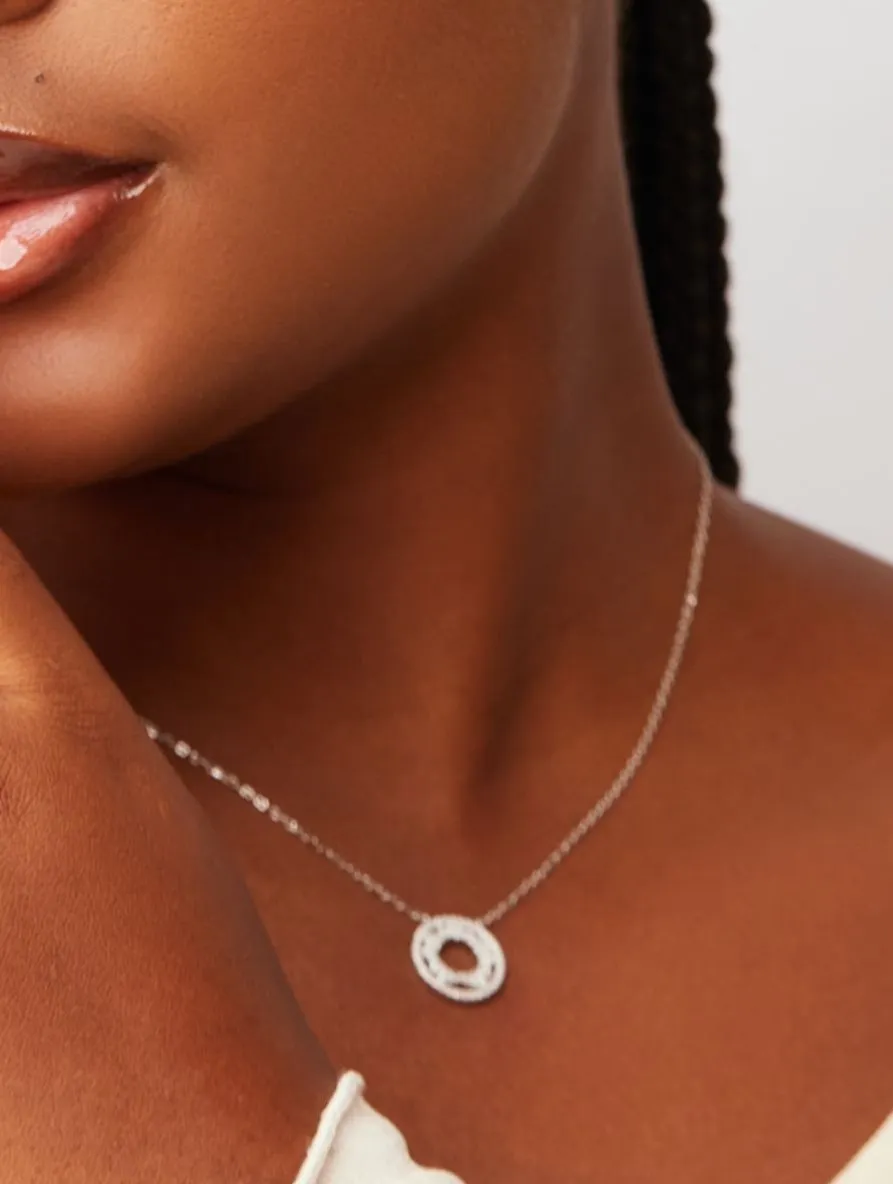 925 Sterling Silver Jewelry Eyana Moissanite Necklace in 925 Sterling Silver