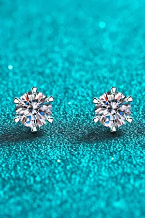 925 Sterling Silver Jewelry Inlaid Moissanite Stud Earrings